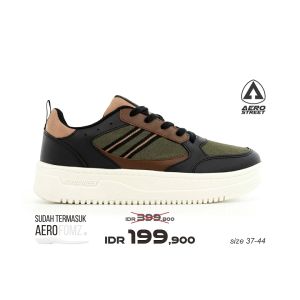 Aerostreet 37-44 Oxford Natural Coklat Hitam - Sepatu Sneakers
