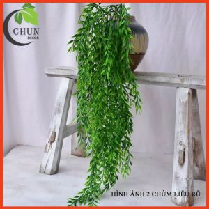 Hoa Giả - Chùm Lá Liễu Rũ Xanh Mướt Tuyệt Đẹp Trang Trí Nhà Cửa Cửa Hàng Văn Phòng Lớp Học