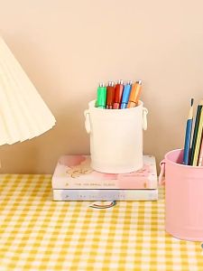 Ống cắm bút/Hộp đựng bút để bàn (có thể làm thùng rác) tặng kèm sticker trang trí đồ dùng học tập văn phòng phẩm dễ ttrí