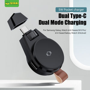 Dual Type c Magnetic Wireless Charger for Samsung Galaxy Watch Ultra/7 6/5/Pro/4/3/Active 2 Dock Charger for Watch 6/4 Classic