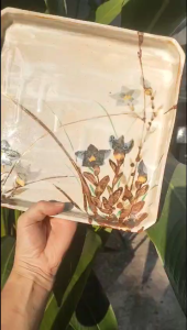 Khay trà mộc men chảy kyo và khay men rạn quả táo gôm Nhật❤️❤️❤️