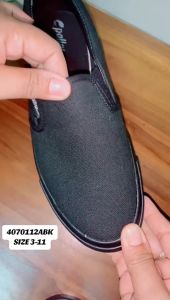 PALLAS JAZZ 4070112ABK/Kasut Hitam Sekolah/SLIP ON School Black Shoe