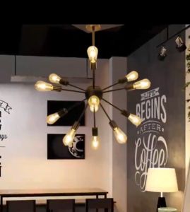 YHLAMP [8/12 Heads] Artificial Satellite Retro Industrial Chandelier Living Room Ceiling Light Chandelier Modern Design Vintage Lndustrial Chandelier Loft Ceiling Pendant 12 Light Fixture Lamp Chandelier Ceiling Light Chandelier