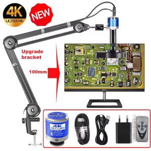 【จัดส่งฟรี ส่งฟรี】KUAIQU กล้องจุลทรรศน์ดิจิทัล 4K HDMI 48MP เลนส์เมาท์ C 130X ไฟวงแหวน LED ขาตั้งโลหะ สําหรับซ่อมแซมโทรศัพท์มือถือ