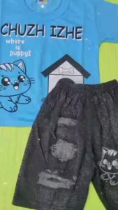 Setelan Baju Anak Laki Laki Motif Hewan Lucu Bahan Nyaman Dipakai