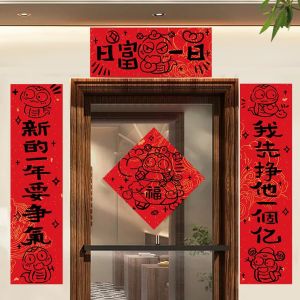 Creative New Year Couplets Snake Year 2025 New Design Spring Festival Door Decals Indoor Outdoor Entrance Gate Lucky Charm