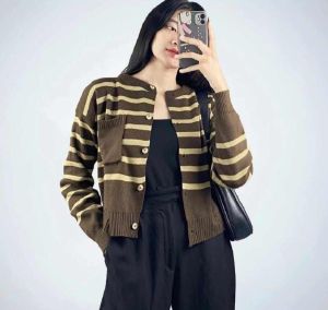 atasan sweater rajut haruka kancing inara oversize