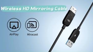 ANYTROX Bộ chuyển đổi HDMI USB-C không dây để phản chiếu màn hình HD 1080P Cắm và chạy Phạm vi 30m Cáp bền - Màu đen