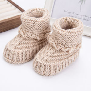 2Pcs/Pair Baby Knit Socks 0-12M Solid Cochet  Walking Socks Newborn Photography Prop Infant Birthday Gift Handmade Boutique Sock