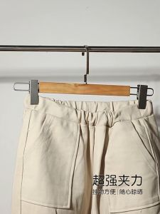 High Quality 5Pcs/10Pcs Wood Skirt/Trousers Clip Hanger Pants Hanger Clothes Hanger