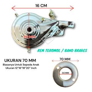 ( UKURAN 70 MM ) Rem Tromol Teromol Sepeda Anak 70mm Untuk Sepeda Size 12 16 18 20 inch Band Brake Bend Bands Brakes