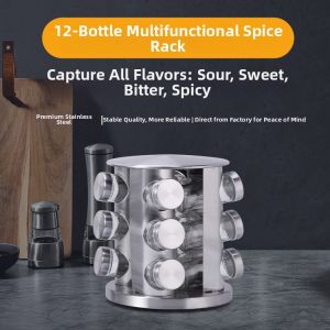 BEIAOLORA | Rotatable Seasoning Rack 12 Pieces