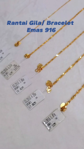 Emas 916 Gelang Tangan / Rantai Tangan Gila-Gila | Gold 916 Bracelets BS01/BK22