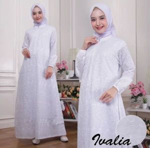 PERLENGKAPAN HAJI/UMROH WANITA//GAMIS PUTIH RENDA /GAMIS HAJI PUTIH/HITAM.
