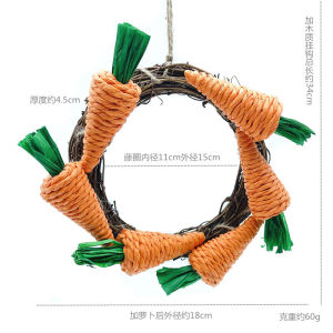 Best Selling Rabbit Chew Toy Bird Teeth Grinding Pet Carrot Flower Ring Carrot Chew Stick for Parrots And Other Bird Species