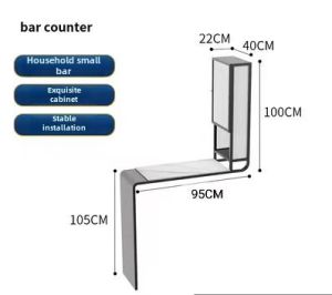 Italian Stone Plate Bar Counter Home Partition Accessible Luxury Creative Wall Horizontal Living Room High-Leg Table and Chair Integrated Wine Cabinet
