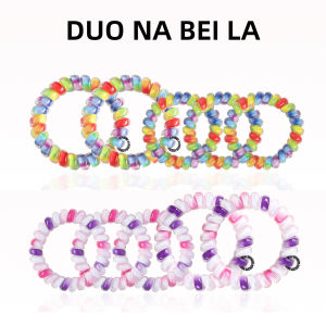 Large Size High Elasticity Rainbow Telephone Line Hair Ties Thickened Elastic Hair Bands Seamless Hair Bands Womens Hair Accessories