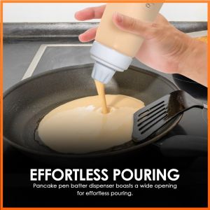 1000ML Silicone Pancake Batter Dispenser Bottle Pressure Release Waffle Crepe Maker Mixer Shaker Cupcake Pastry Baking Gadgets
