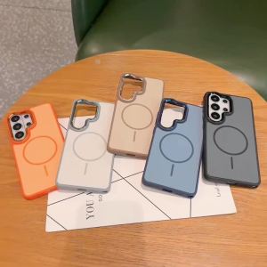 Luxury Matte Case For Samsung Galaxy S26 S25 S24 Ultra S26Plus A57 A56 A36 A26 A17 A37 For Magsafe Wireless Charge Bumper Cover