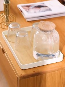Wooden Tray Jati Belanda Rectangle Tray Tatakan Aesthetic Persegi Panjang Nampan Tatakan Dapur Baki Yang Menebal Piring Buah Rumah Menaruh Kombinasi Cangkir Teh
