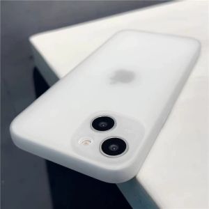Ultra-Thin Frosted Silicone Phone Case for Apple 15/14/12/13 Anti-Fingerprint Simple Design Womens Style Liquid Protection Cover