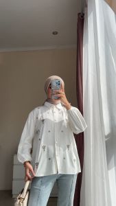 AR - AESPA KEMEJA RAYON TWILL WANITA BORDIR BUNGA