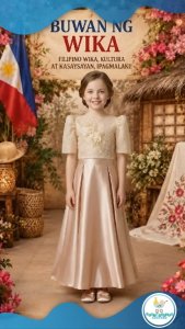 Buwan ng Wika Embroidered Floral Elegant Lace Ethnic Filipiniana Bolero for Kids Cultural Events Philippine National Costume