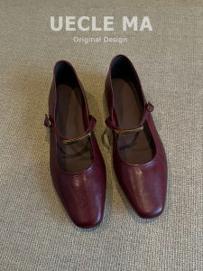 MASHUJIA | Soft Leather Mary Jane Flat Shoes