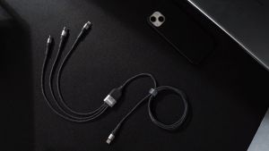 DUZZONA 3 in 1 UNIVERSAL 5A CABLE 100W Super Fast Charging 480 m/s High Speed Data Transfer Micro USB Type-C Lighting