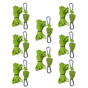 2/4/8pcs Reflective Camping Tent Rope Tie Down Fastener Fixed Buckle Pulley Tensioner Ratchet Hangers Awning Wind Rope Outdoor
