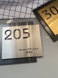 Signboards Custom made Assalamualaikum Stainless Steel House Plate Address Nombor Rumah Tanda Rumah Metal Customizable stainless steel doorplates