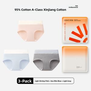 AIMO | Pure Cotton Triangle Panties Womens Underwear No Trace Comfortable All Cotton Long Crotch Mid Waist Shorts For Young Women