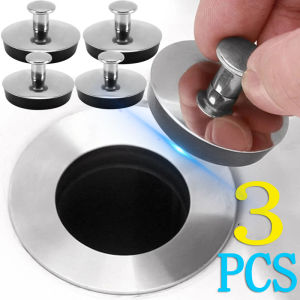 3Pcs Kitchen Sink Plug Leakproof Stopper Stainless Steel Rubber Bathtub Sink Floor Drain Plug Kitchen Bathroom Washbasin Drain Cover