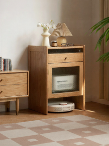 WEISHA | Mobile Natural Wood Style Console Table