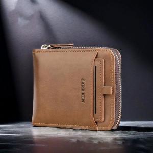 Short Mens Wallet 2025 New Style Student Retro Money Clip Multi-Function Zipper Driver License Card Holder Leather Integrated