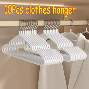 10pcs Clothes Metal Hanger Household Coat Pants Hanger Traceless No-slip Clothes Hangers Durable Strong Hangers for Organization
