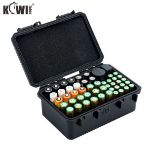 Kiwifotos RBC-58ACR Vỏ pin với máy thử pin IP67 Chống nước và chống bụi Pin đồng xu Hộp bảo vệ chủ cho AA AAA Pin đồng xu