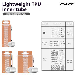 ENLEE Bicycle Inner Tube Road Mountain Bike TPU Inner Tube Bicycle Lightweight Inner Tube 700C45/65/85 French Mouth
