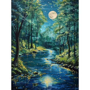 Jigsaw Puzzle for Adults 500/1000/1200/2000PCS Moon River Forest Artwork Mindful Game Stress Relief Decor Gift