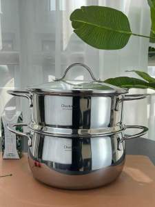nồi xửng hấp mini nhà Chockmen sz16cm dung tích 1.5L đúc nguyên khối dày 2.3cm nấu nhanh ngon tiết kiệm năng lượng ckm590