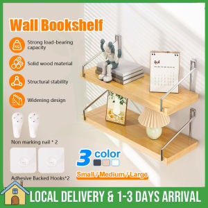 30cm 40cm 50cm Wood Rak Wall Hanging DIY Floating Wall Shelf Display Shelving Rack Home Wall Mounted Decorative Organizer