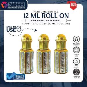 [1 PCS] BOTOL KOSONG MINYAK WANGI 12ML ARABIC ROLL ON (ARC-0025)
