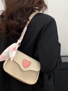 2025 Fashion Small Square Bag New Summer Style Simple Style All-match Single Shoulder Messenger Bag Niche Splicing Love Underarm Bag