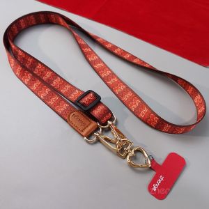 Adjustable Long Phone Strap Necklace Crossbody Pearl Pendant New Year Red Fashion Side Cover Solid Color Womens Phone Chain