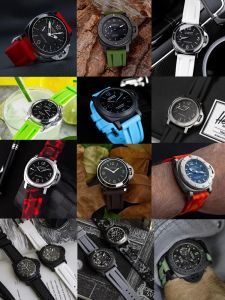 สายนาฬิกาซิลิโคนลายพรางสําหรับ Panerai PAM389/441 พร้อมหัวเข็มขัดแบบหนา สายยางเคลือบด้าน