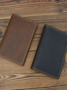 Genuine Leather Card Holder Wallet for Men And Women Driver License Cover Retro Style Vertical Shape Polyester Lining New Condition