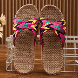 Four Seasons Linen Sweat Absorbent Soft Bottom Slippers Home Mens Outdoor Womens Indoor Floor Wooden Cool Slippers