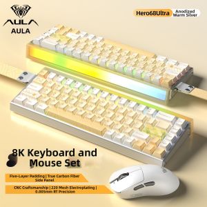 AULA | Gaming Mechanical Keyboard Set Magnetic Axis Aluminium Wired