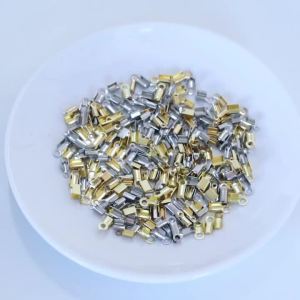 30/60pcs Clasps Cord End Caps String Ribbon Leather Clip Tip Fold Crimp Bead Connectors For Jewelry Making DIY Supplies