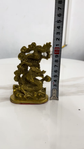 Tượng Rồng Cuộn Mây Bằng Đồng Cao 11cm Ngang 8cm Sâu 4cm Nặng 05kg
